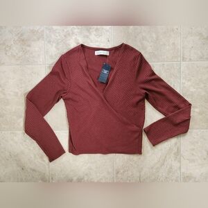 Abercrombie & Fitch Wrap Long Sleeve Top - Size Medium